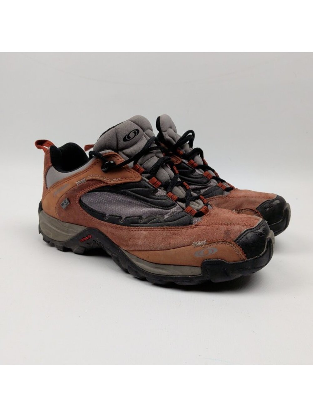 Y2K Salomon x Gore-Tex GTX Leather Hiking Shoes Bulky Tech Gorpcore Wom Sz 8 US